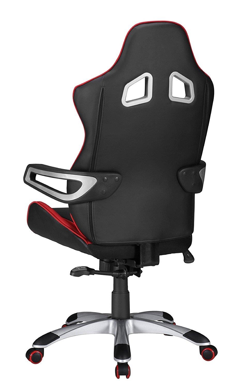 Silla Gaming GUBEN, Diseño Deportivo muy Moderno, Uso Profesional, En Tela color Rojo y Negro