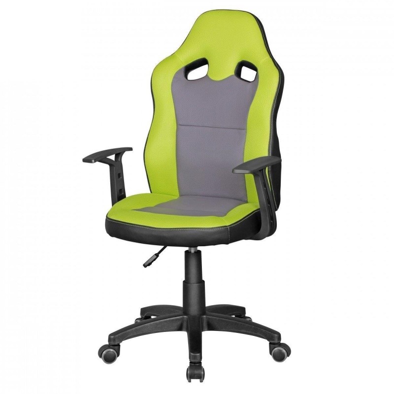 Silla Para Niños GUBENY, diseño deportivo, gris y verde