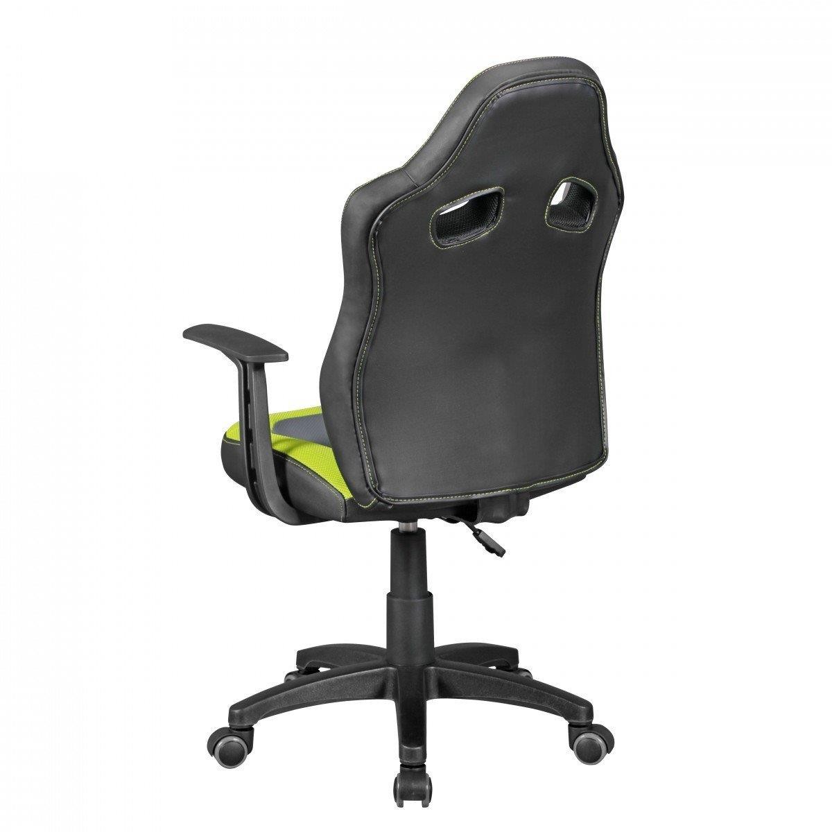 Silla Para Niños GUBENY, Diseño Deportivo, En Piel y Malla Transpirable Gris y Verde