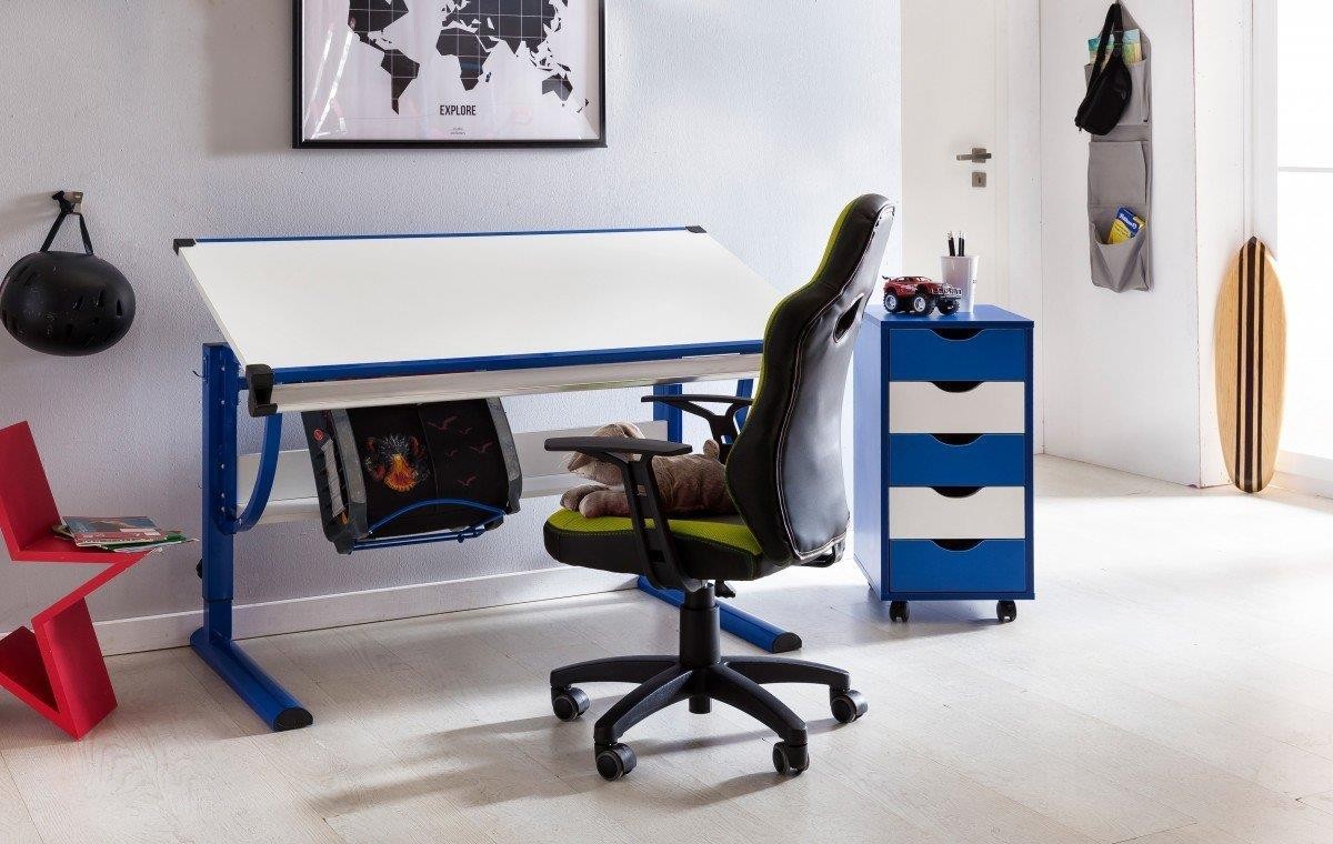 Silla Para Niños GUBENY, Diseño Deportivo, En Piel y Malla Transpirable Gris y Verde