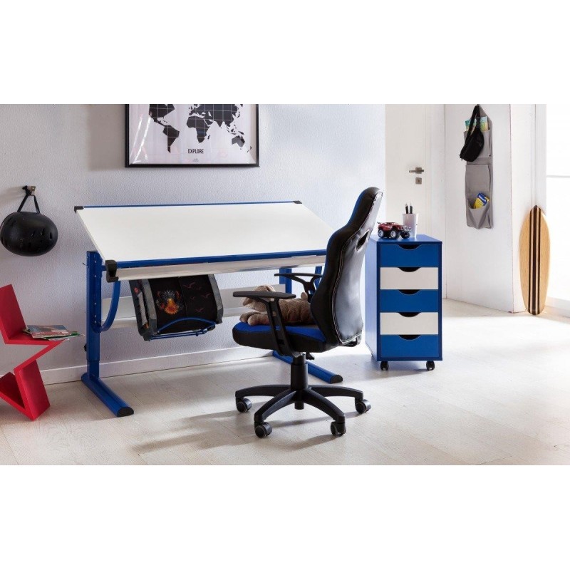 Silla Para Niños GUBENY, diseño deportivo, gris y verde