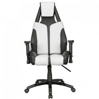 Sillón de Oficina Gaming REGAL, Elegancia y Calidad, en Piel color Blanco y Negro 2