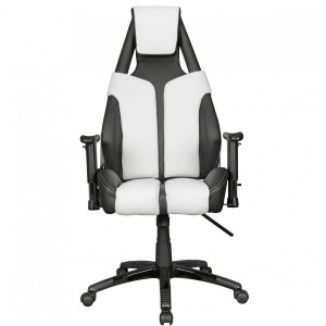 Sillón de Oficina Gaming REGAL, Elegancia y Calidad, en Piel color Blanco y Negro