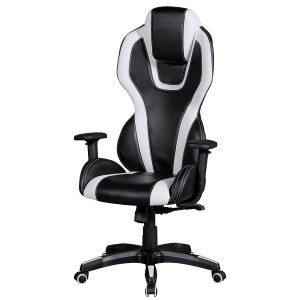 Silla de Ordenador Gaming LANDAU, Reposabrazos Ajustables, En Piel color Azul y Negro