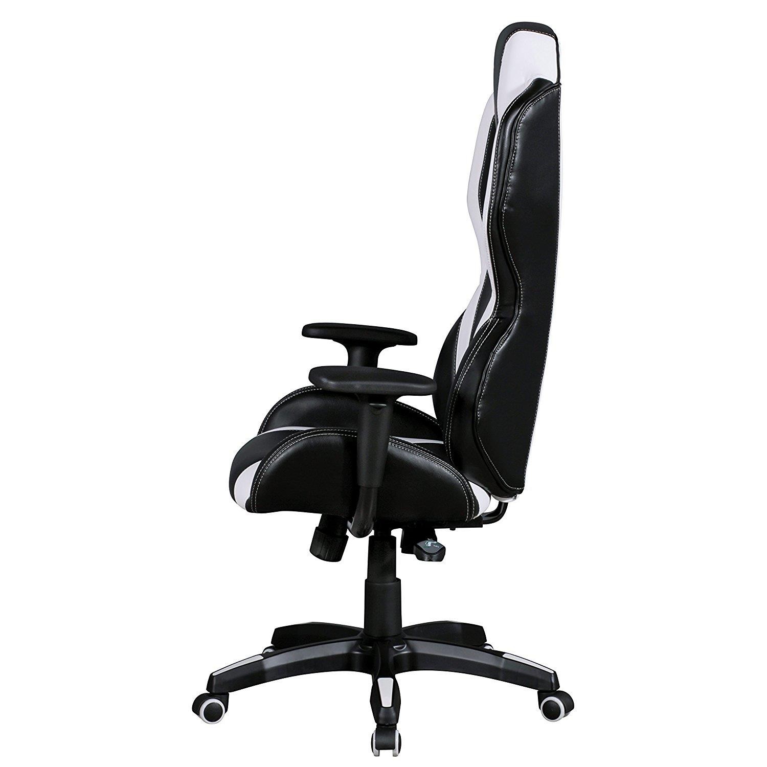 Silla de Ordenador Gaming LANDAU, Reposabrazos Ajustables, En Piel color Azul y Negro
