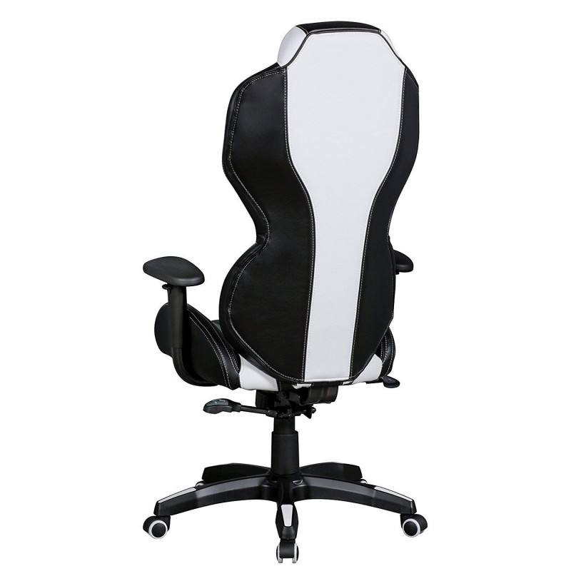 Silla de Ordenador Gaming LANDAU, Reposabrazos Ajustables, En Piel color Azul y Negro