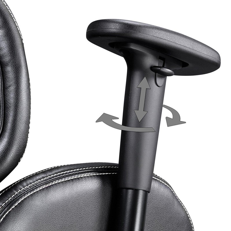 Silla de Ordenador Gaming LANDAU, Reposabrazos Ajustables, En Piel color Azul y Negro