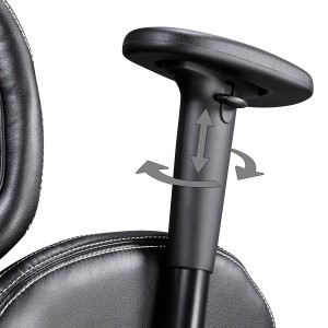 Silla de Ordenador Gaming LANDAU, Reposabrazos Ajustables, En Piel color Azul y Negro