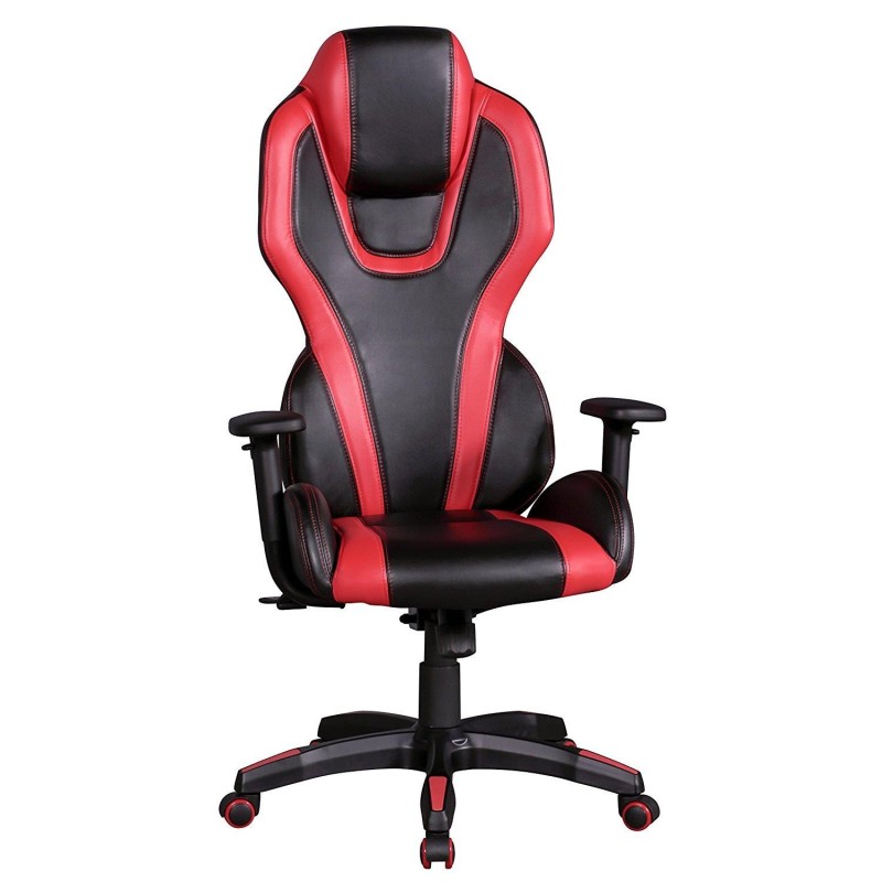 Silla de Ordenador Gaming LANDAU, Reposabrazos Ajustables, En Piel color Azul y Negro