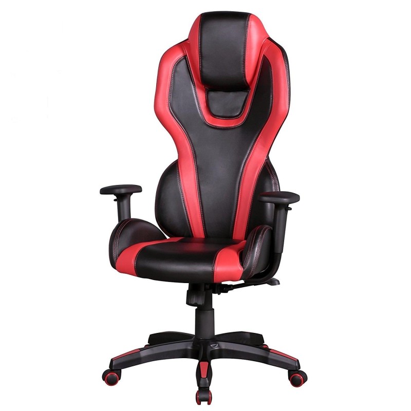 Silla de Ordenador Gaming LANDAU, Reposabrazos Ajustables, En Piel color Azul y Negro