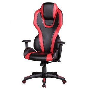 Silla de Ordenador Gaming LANDAU, Reposabrazos Ajustables, En Piel color Azul y Negro