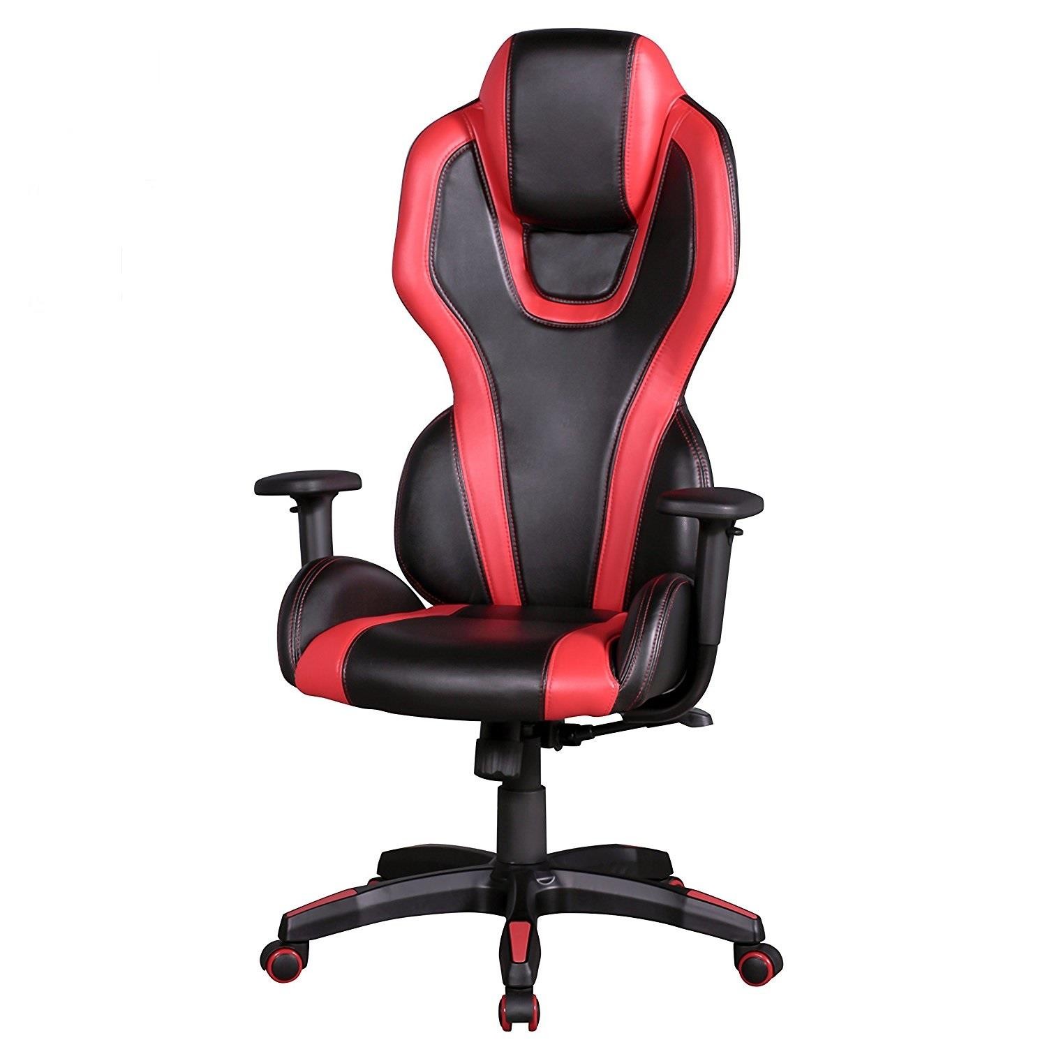 Silla de Ordenador Gaming LANDAU, Reposabrazos Ajustables, En Piel color Azul y Negro
