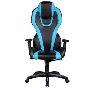 Silla de Ordenador Gaming LANDAU, Reposabrazos Ajustables, En Piel color Azul y Negro