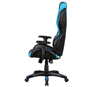 Silla de Ordenador Gaming LANDAU, Reposabrazos Ajustables, En Piel color Azul y Negro