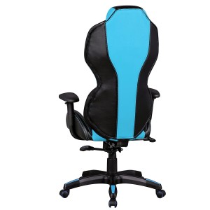 Silla de Ordenador Gaming LANDAU, Reposabrazos Ajustables, En Piel color Azul y Negro