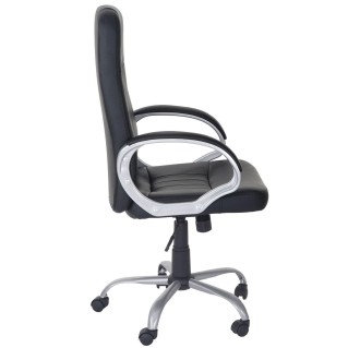 Sillón de oficina WILSON, Gran Acolchado, Tapizado en Piel, color Negro 2
