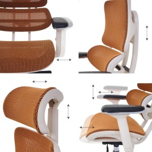 Silla Ergonómica MINERVA, Totalmente Ajustable, ISO 9001, En Malla color Negro