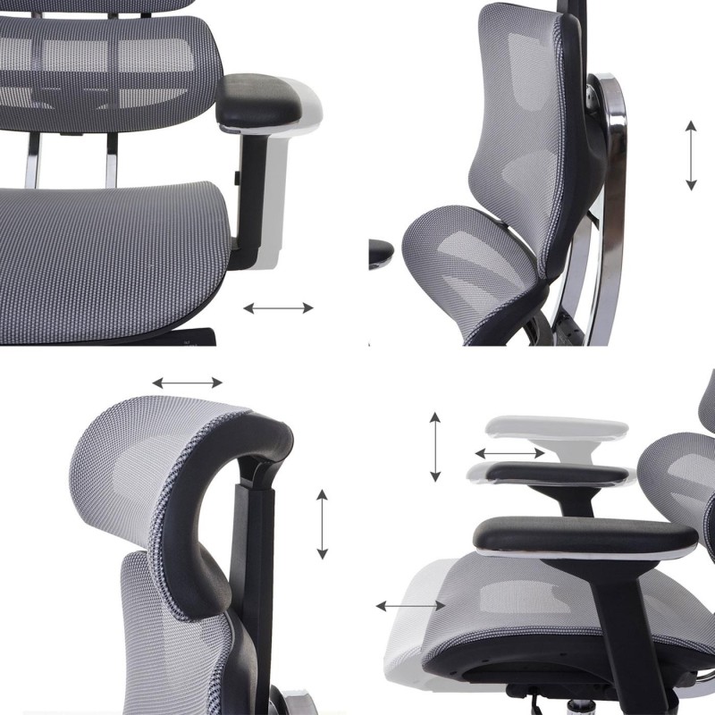 Silla Ergonómica MINERVA, Totalmente Ajustable, ISO 9001, En Malla color Negro