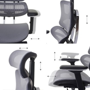 Silla Ergonómica MINERVA, Totalmente Ajustable, ISO 9001, En Malla color Negro