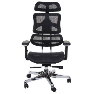 Silla Ergonómica MINERVA, Totalmente Ajustable, ISO 9001, En Malla color Negro 2