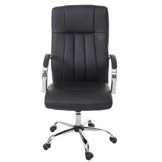 Silla de oficina LAUTREC, Gran Acolchado, Tapizado en Piel, color Negro 2