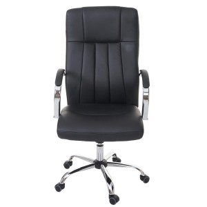 Silla de oficina LAUTREC, Gran Acolchado, Tapizado en Piel, color Negro
