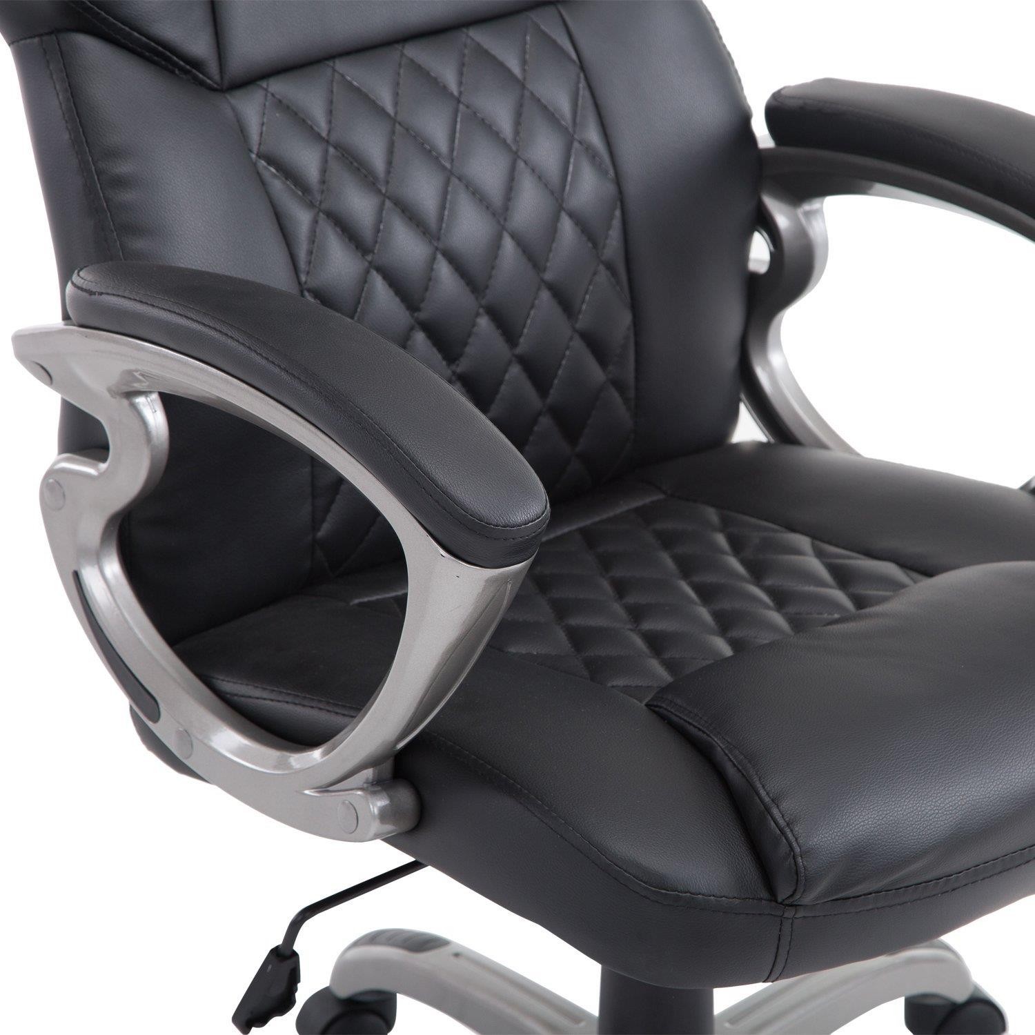 Silla de Oficina MORIN, Reclinable, Estilo Deportivo, en Piel color Negro