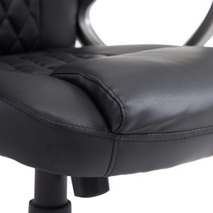 Silla de oficina Morin, gran acolchado, en piel negra
