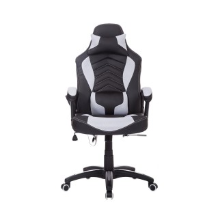 Silla Gaming CURE, Calefacción y Masaje, en Malla y piel color Blanco Y Negro 2