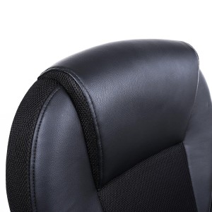 Silla de oficina DYLAN, gran acolchado, en malla transpirable y piel negra