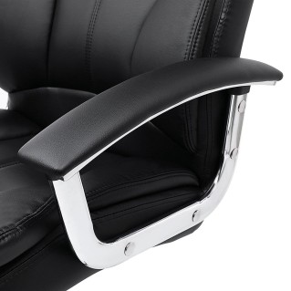 Sillón de oficina DUQUE, gran acolchado, en piel negra 2