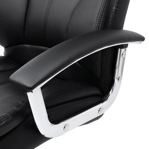 Sillón de oficina DUQUE, gran acolchado, en piel negra