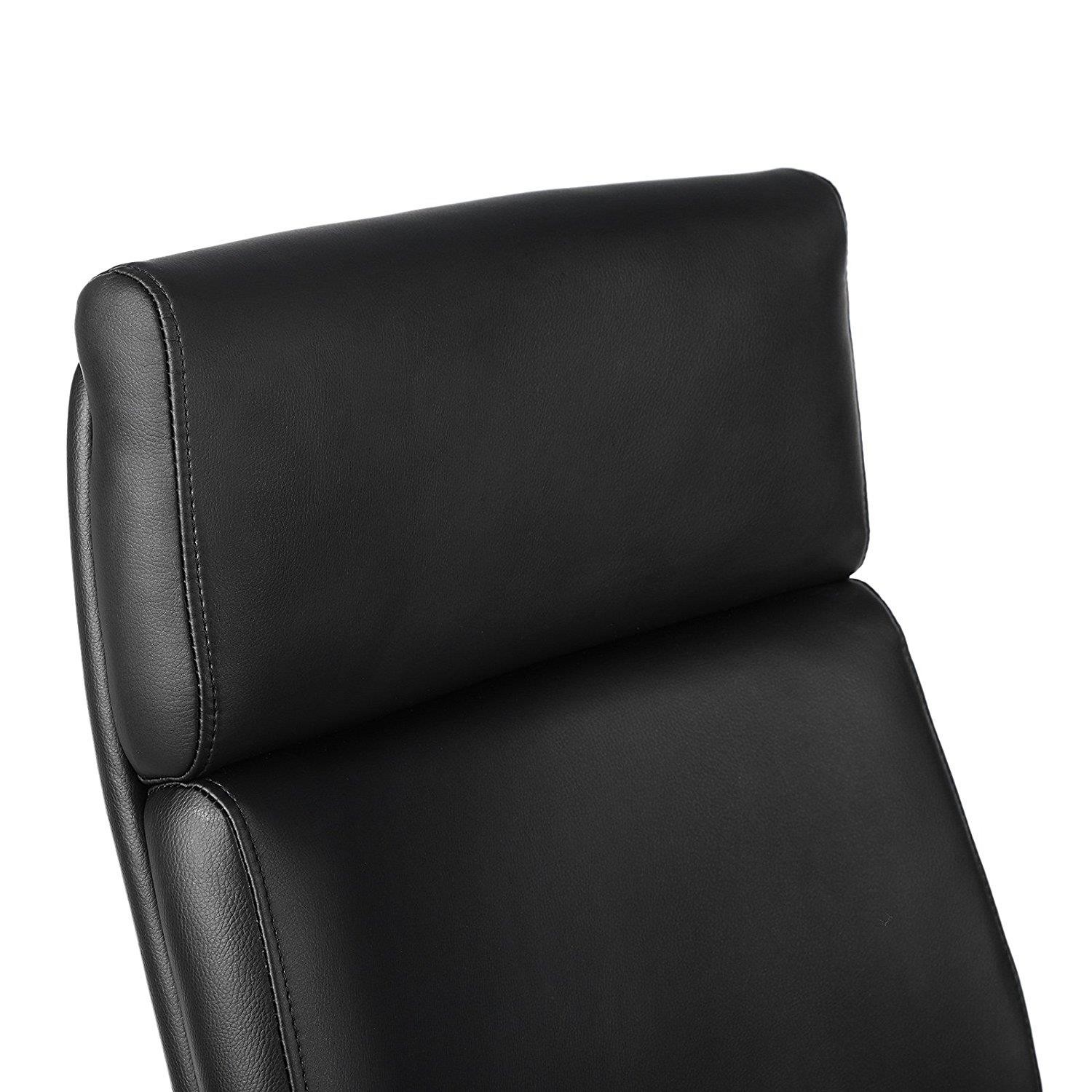 Sillón de Oficina INDIA, Grueso Alcolchado, Brazos Ajustables, en Piel color Negro