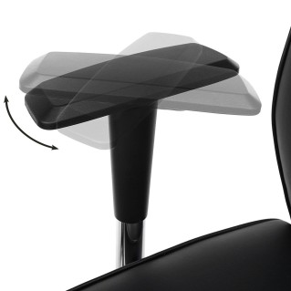 Silla de Oficina DINA, Grueso Alcolchado, en Piel con Costuras color Negro 2
