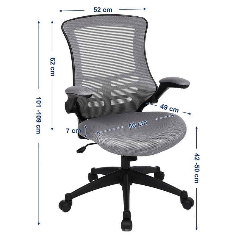 Silla de oficina URDAX en malla transpirable color negro