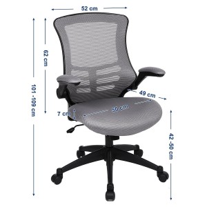 Silla de oficina URDAX en malla transpirable color negro