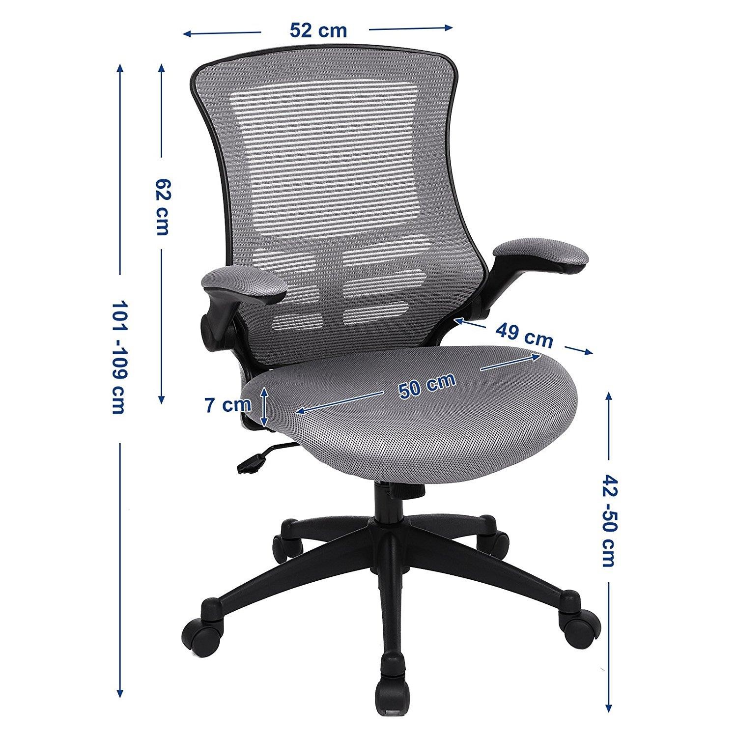 Silla de Oficina URDAX, Brazos Abatibles, en Malla Transpirable Color Negro
