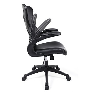Silla de oficina PEKO, diseño ergonómico, en piel malla transpirable color negro 2