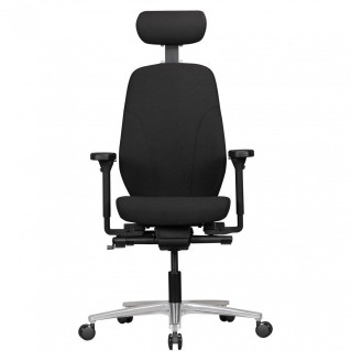 Silla ergonómica SARK, ajustable, uso 8h en tela negra 2