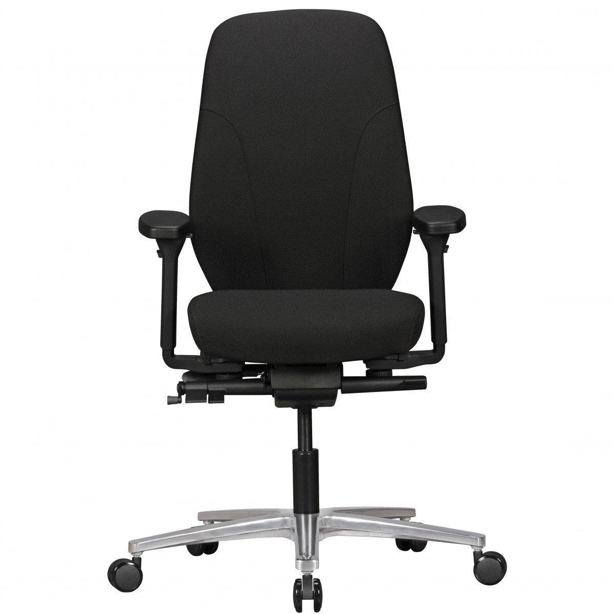 Silla Ergonómica SARK BASE, Totalmente Ajustable, Adaptada uso 8h, en Tela color Negro