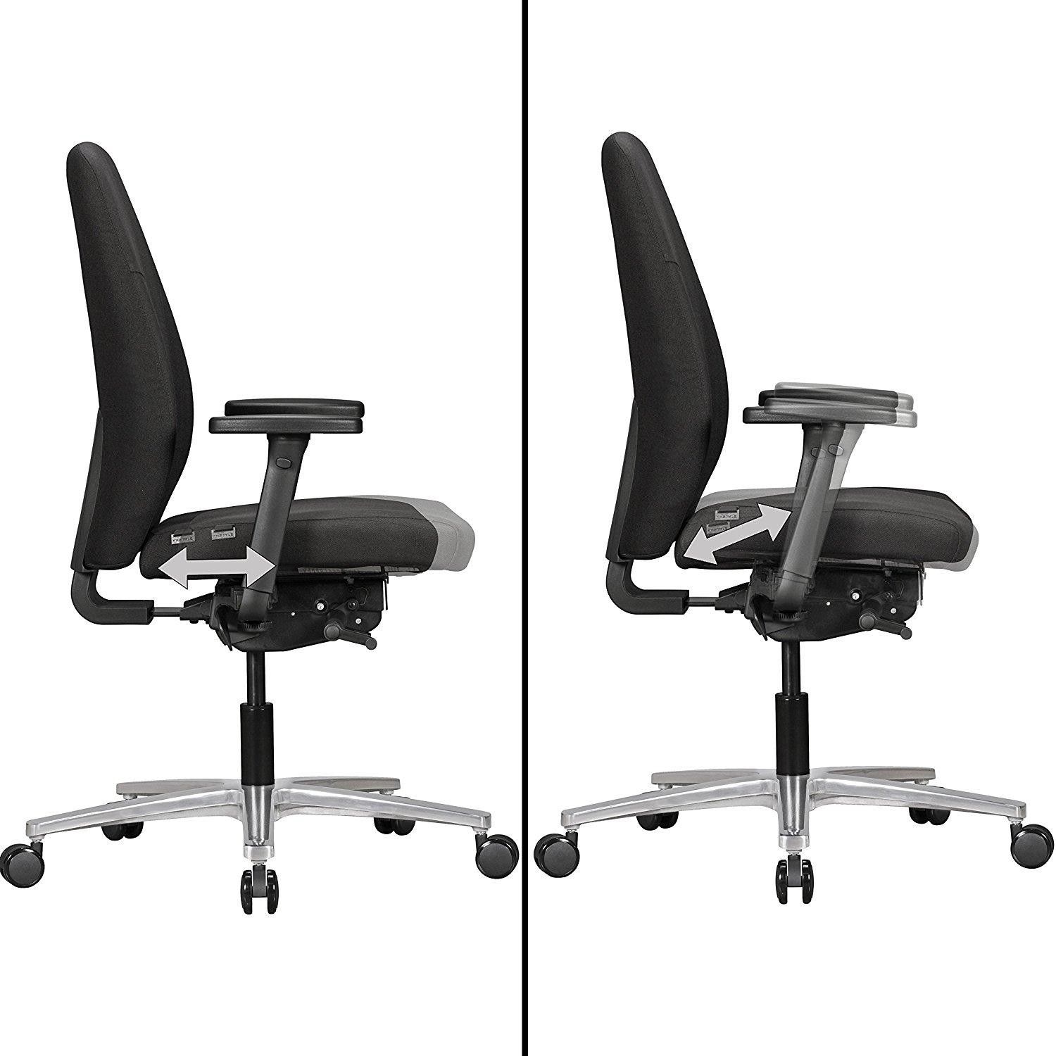 Silla Ergonómica SARK BASE, Totalmente Ajustable, Adaptada uso 8h, en Tela color Negro