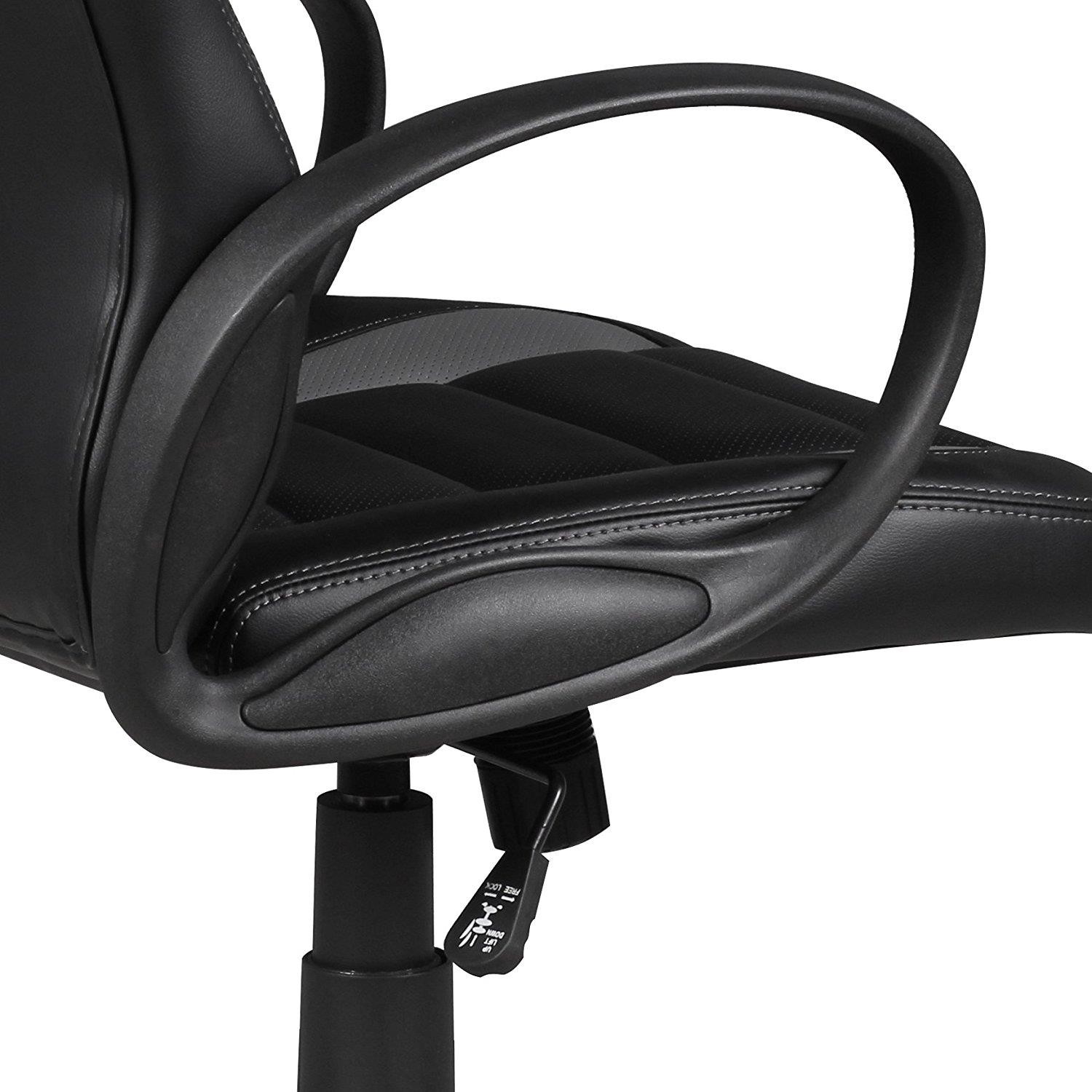 Silla Gaming CHAM, Diseño Deportivo, Gran Confort, en Piel Negra y Blanca