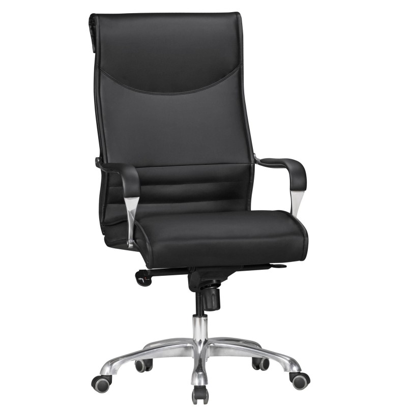 Sillón de oficina OLFEN, resistente hasta 150 kg, en piel negra