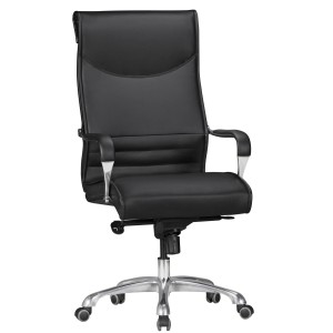 Sillón de oficina OLFEN, resistente hasta 150 kg, en piel negra