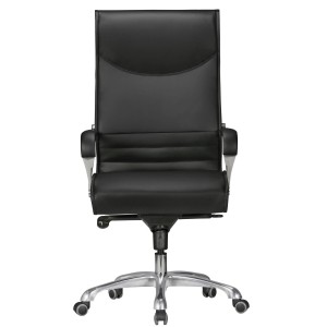 Sillón de oficina OLFEN, resistente hasta 150 kg, en piel negra