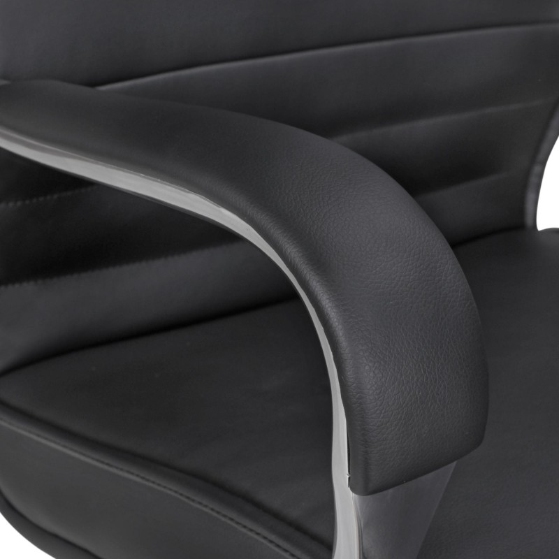 Sillón de oficina OLFEN, resistente hasta 150 kg, en piel negra
