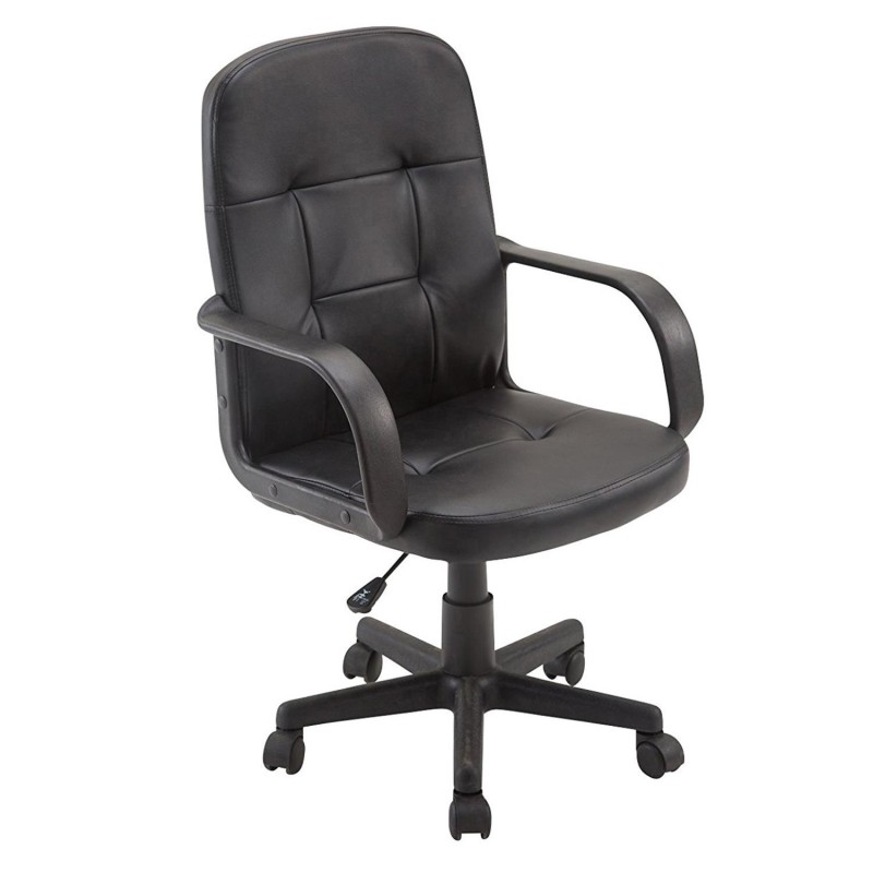 Sillas de oficina SKY PRo, gran acolchado, en piel color negro