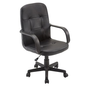 Sillas de oficina SKY PRo, gran acolchado, en piel color negro