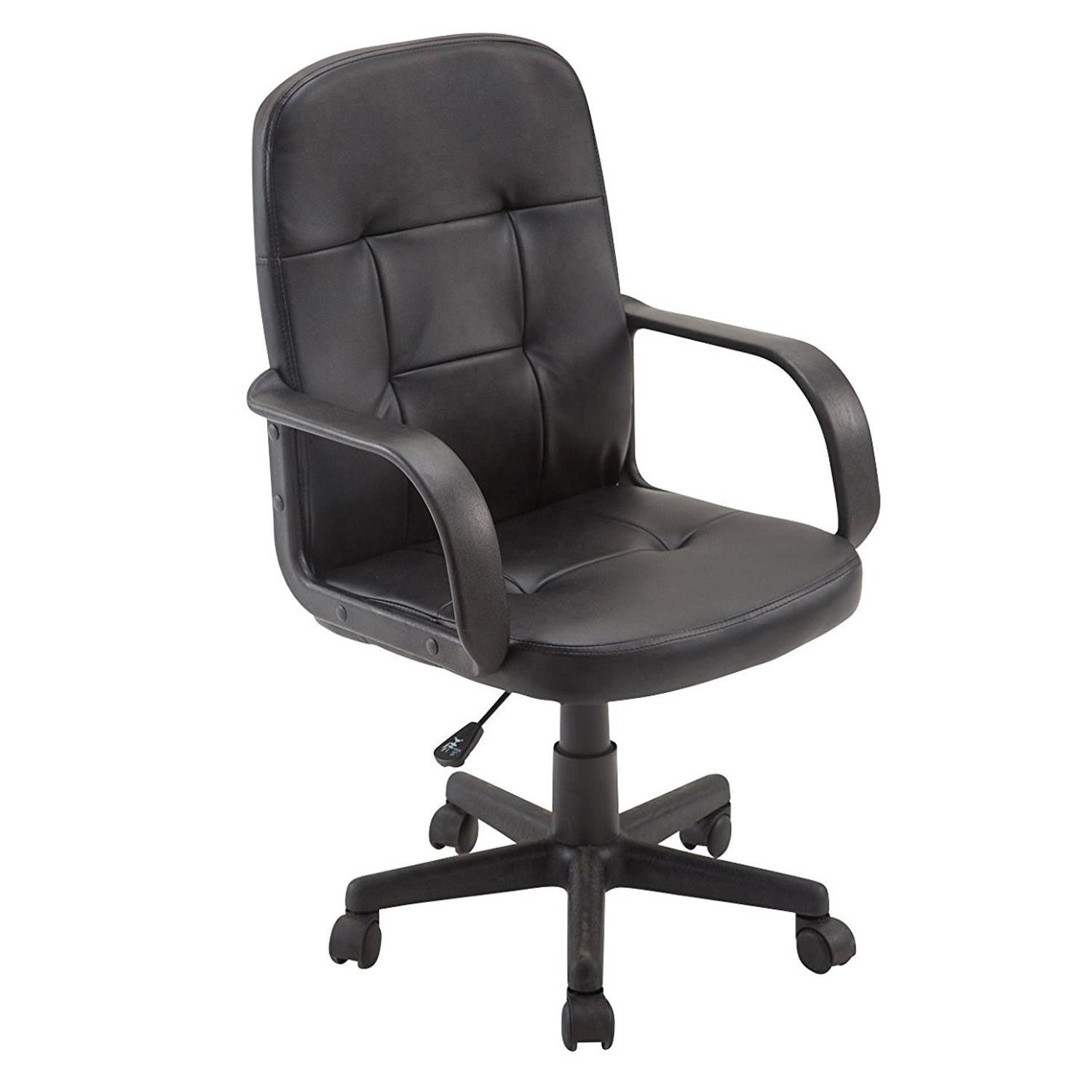 Silla de Oficina SKY PRO, Mecanismo Basculante, Gran Acolchado, Tapizado en Piel color Negro