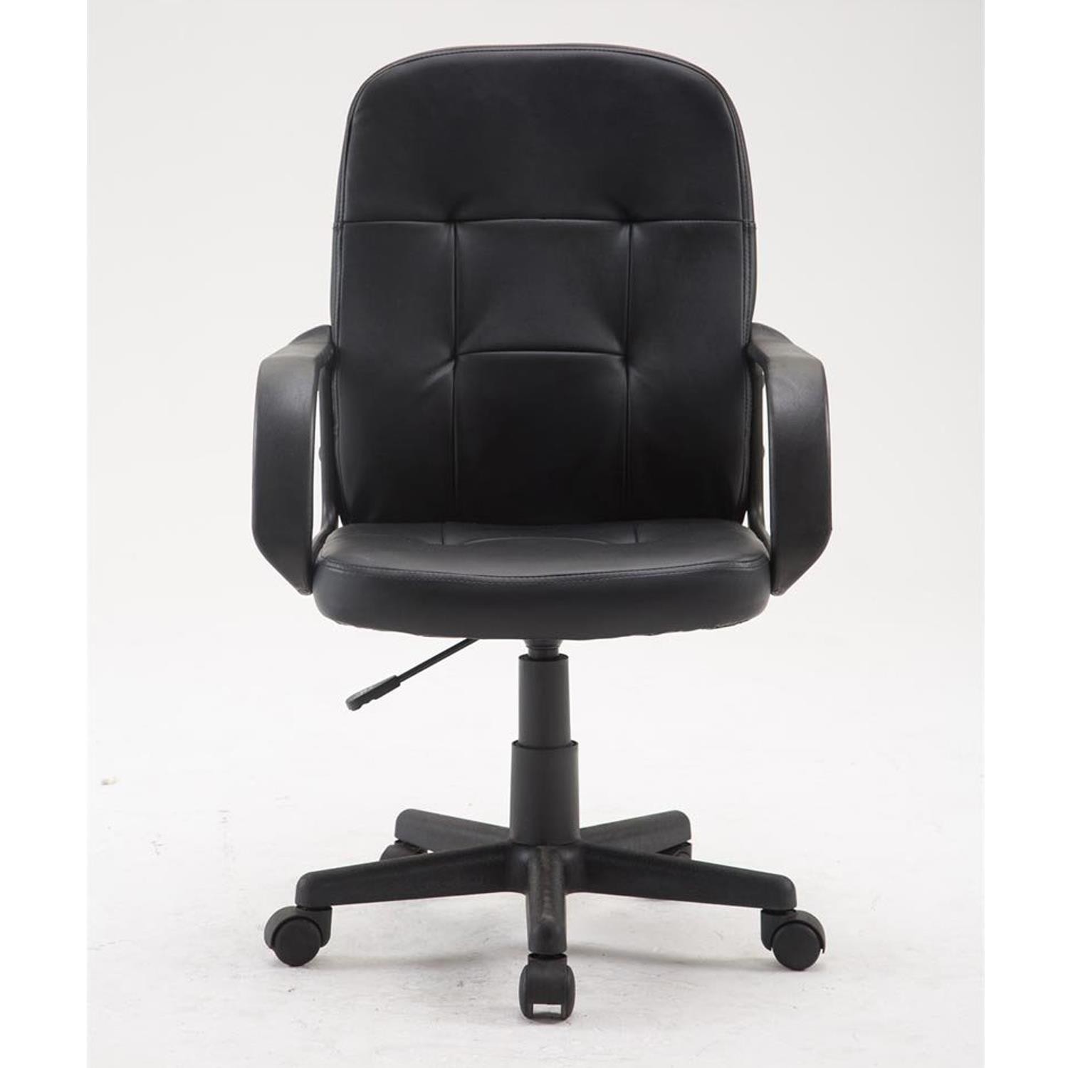 Silla de Oficina SKY PRO, Mecanismo Basculante, Gran Acolchado, Tapizado en Piel color Negro